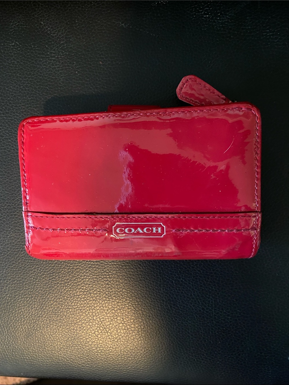 Coach Red Patent Leather Bifold Wallet